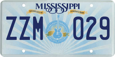 MS license plate ZZM029