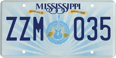 MS license plate ZZM035