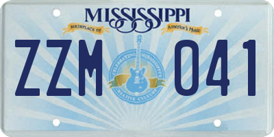 MS license plate ZZM041