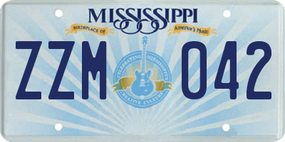 MS license plate ZZM042