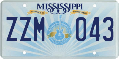 MS license plate ZZM043