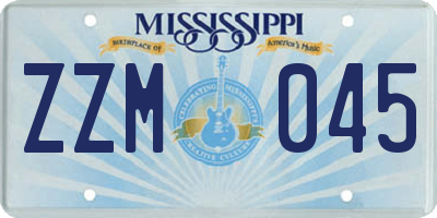 MS license plate ZZM045