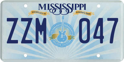 MS license plate ZZM047