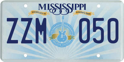 MS license plate ZZM050