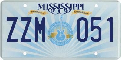 MS license plate ZZM051