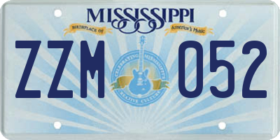 MS license plate ZZM052