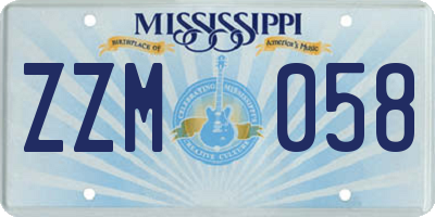 MS license plate ZZM058