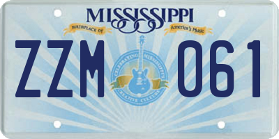 MS license plate ZZM061