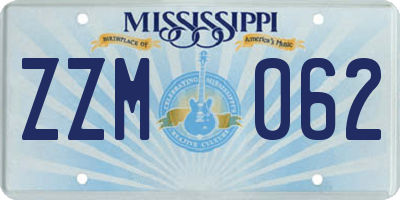 MS license plate ZZM062