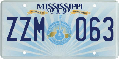 MS license plate ZZM063