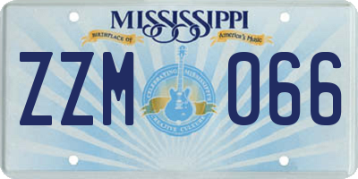 MS license plate ZZM066