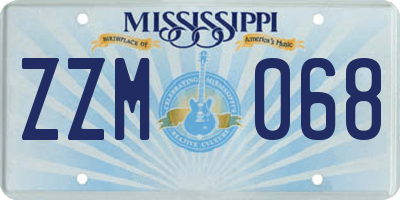 MS license plate ZZM068