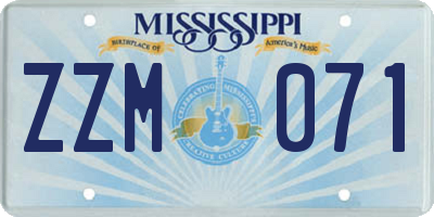 MS license plate ZZM071
