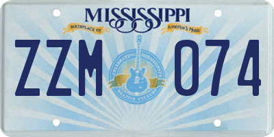 MS license plate ZZM074