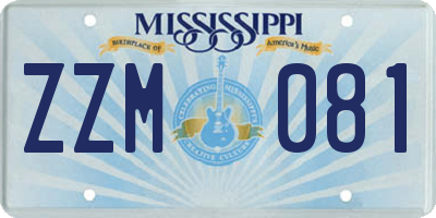 MS license plate ZZM081