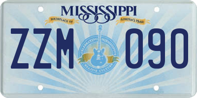 MS license plate ZZM090