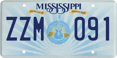 MS license plate ZZM091