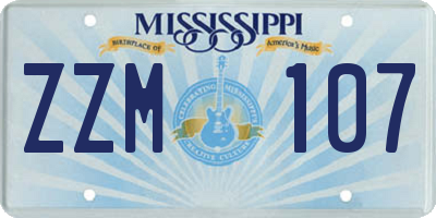 MS license plate ZZM107