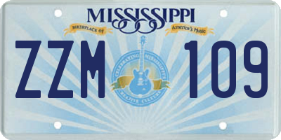 MS license plate ZZM109