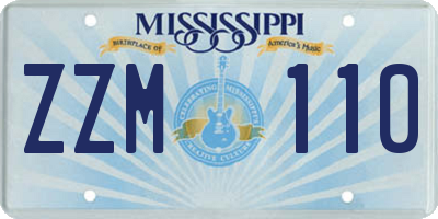 MS license plate ZZM110