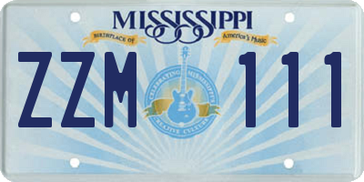 MS license plate ZZM111