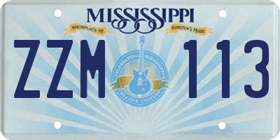 MS license plate ZZM113