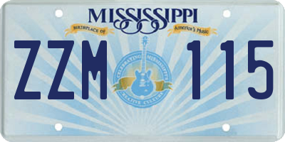 MS license plate ZZM115