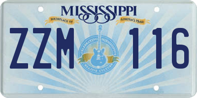 MS license plate ZZM116