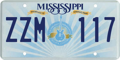 MS license plate ZZM117