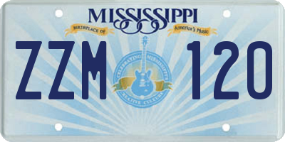 MS license plate ZZM120