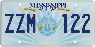 MS license plate ZZM122