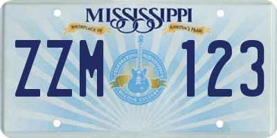 MS license plate ZZM123