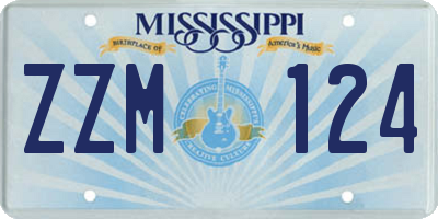 MS license plate ZZM124