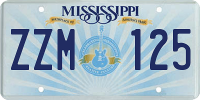 MS license plate ZZM125