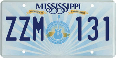 MS license plate ZZM131