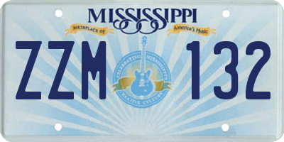 MS license plate ZZM132