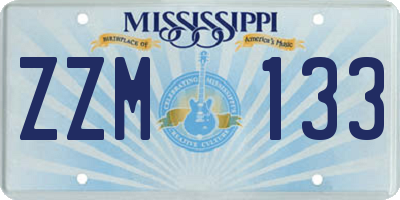 MS license plate ZZM133
