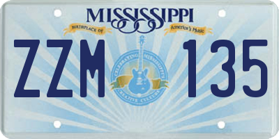 MS license plate ZZM135