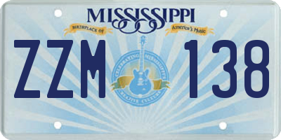MS license plate ZZM138