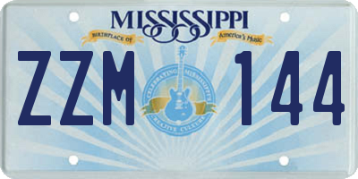 MS license plate ZZM144