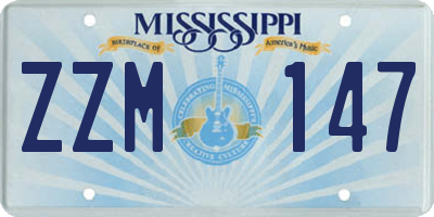 MS license plate ZZM147