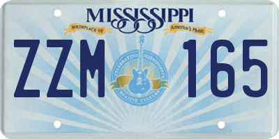 MS license plate ZZM165