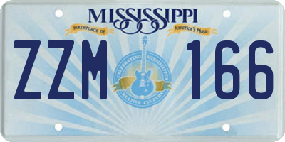 MS license plate ZZM166