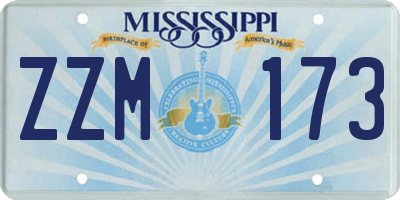 MS license plate ZZM173