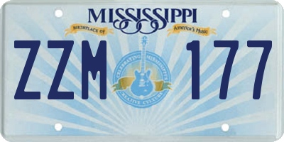 MS license plate ZZM177