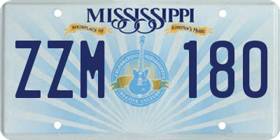 MS license plate ZZM180