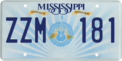 MS license plate ZZM181