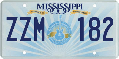 MS license plate ZZM182