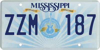 MS license plate ZZM187