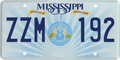 MS license plate ZZM192